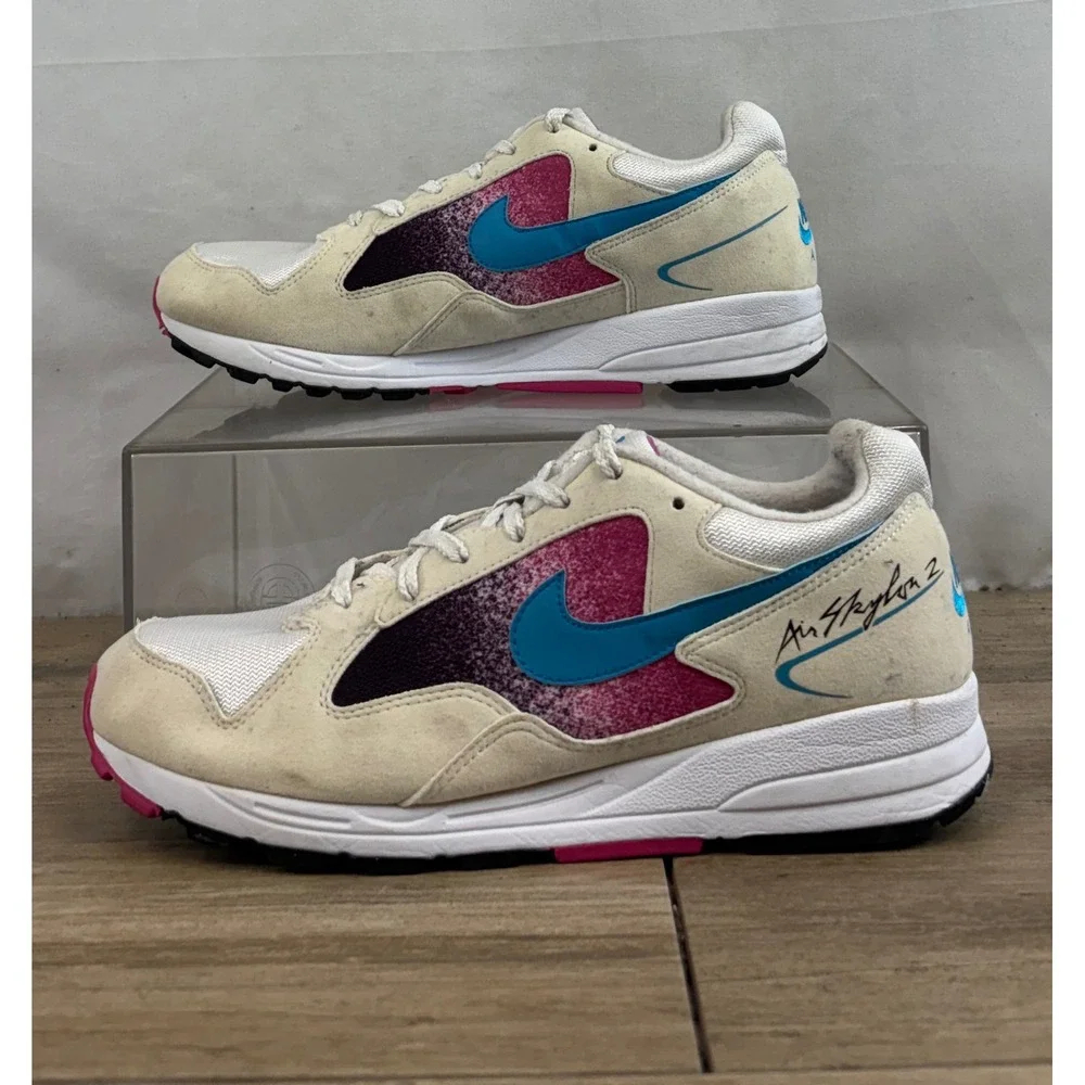 Nike Air Skylon 2 Men's Cream Pink Blue Running Shoes‎ Size 10 AO1551-110